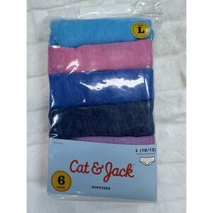 Cat & Jack Hipsters Underwear Girls Large 10/12 6 Pack Briefs Comfort‎ Multipack